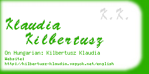 klaudia kilbertusz business card